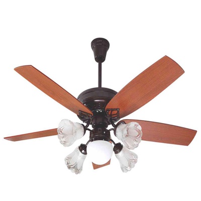 Quạt trần đèn chùm cánh gỗ Kim Thuận Phong KP519